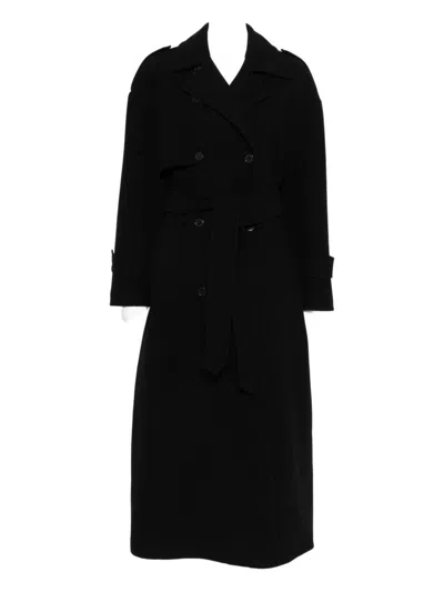 The Nina Studio Double-breasted Coat With Belt In Black