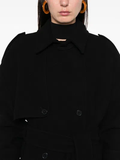 The Nina Studio Double-breasted Coat With Belt In Black