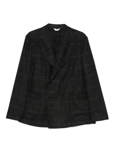 Boglioli Double-breasted Check-pattern Jacket In Gray