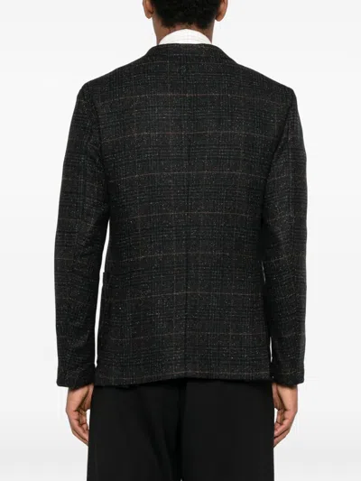 Boglioli Double-breasted Check-pattern Jacket In Gray