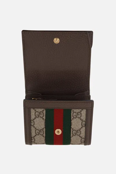 Gucci Ophidia Card Case Wallet In Gg Supreme Canvas In Multi