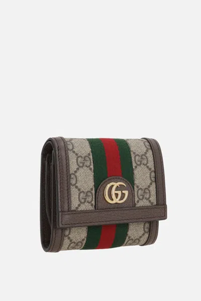 Gucci Ophidia Card Case Wallet In Gg Supreme Canvas In Multi