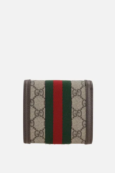 Gucci Ophidia Card Case Wallet In Gg Supreme Canvas In Multi