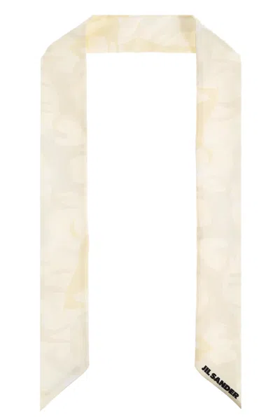 Jil Sander Silk Scarf In Neutral