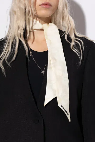 Jil Sander Silk Scarf In Neutral