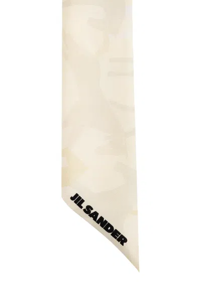 Jil Sander Silk Scarf In Neutral
