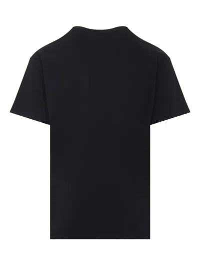 Givenchy Black Crewneck T-shirt With Logo Patch On The Front In Cotton Man