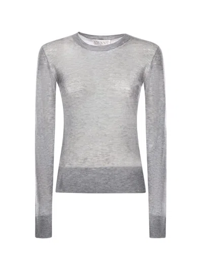 Genny Ultrafine Wool Sweater With Sequins In Gray