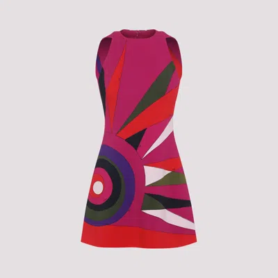 Pucci Stylish Sleeveless Dress Bold Print In Multi
