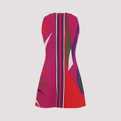 Pucci Stylish Sleeveless Dress Bold Print In Multi