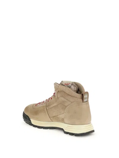 Autry Beige Rubber Lace-up Boots In Brown