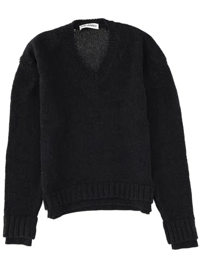 Our Legacy False V-neck Sweater In Black