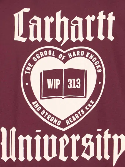 Carhartt 's/s Schooling' T-shirt In Burgundy