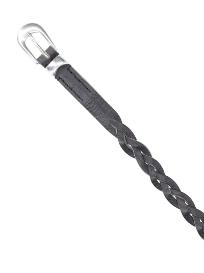 Our Legacy Woven Belt In Burgundy