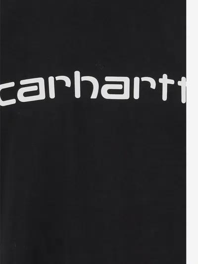 Carhartt Logo Cotton T-shirt In Black