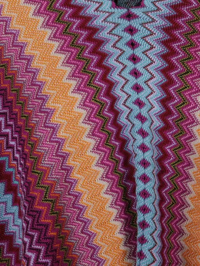 Missoni Chevron Fringed Poncho In Multi