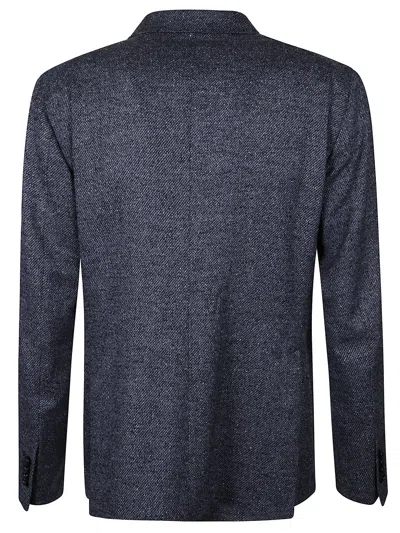 Tagliatore Double-breasted Jacket Notched Lapels In Blue