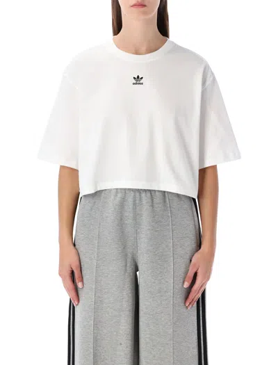 Adidas Originals White Essentials Cropped T-shirt In White