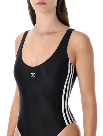 Adidas Originals Adicolor 3-stripes Swimsuit In Black