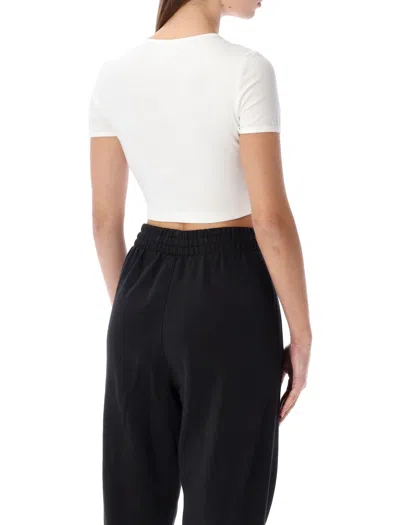 Adidas Originals Essentials Ribbed Cropped T-shirt In White