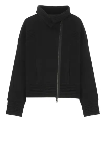 D Exterior Wool Jacket In Black