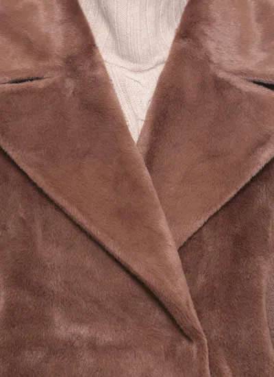 Betta Corradi Double-breasted Faux-fur Coat In Brown