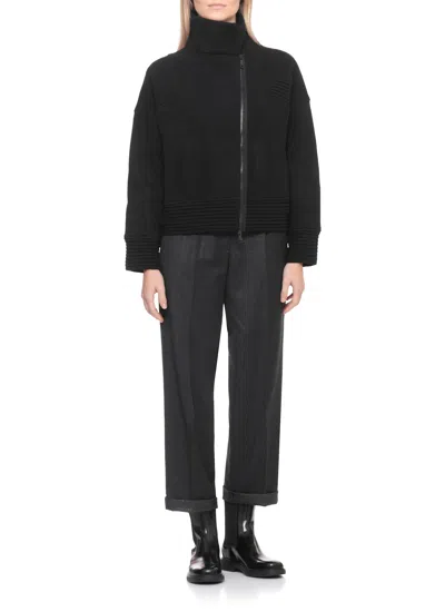 D Exterior Wool Jacket In Black