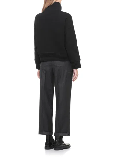 D Exterior Wool Jacket In Black