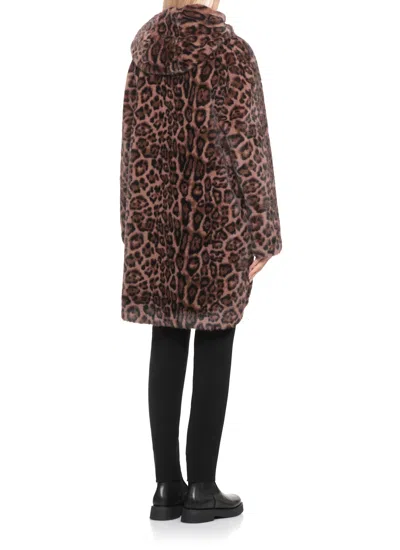 Betta Corradi Faux Fur Reversible Coat In Brown