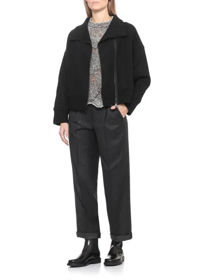 D Exterior Wool Jacket In Black