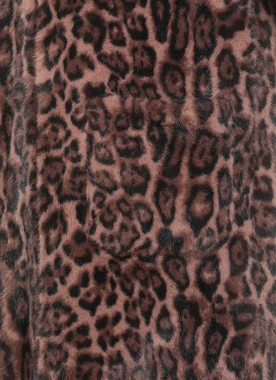 Betta Corradi Faux Fur Reversible Coat In Brown