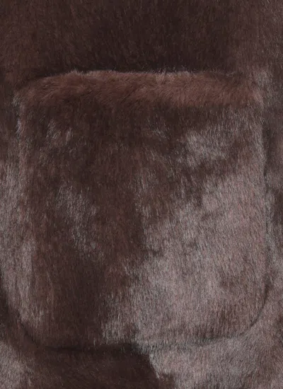 Betta Corradi Faux-fur Hooded Coat In Brown