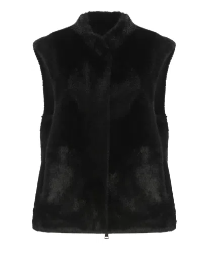 Betta Corradi Syntetic Fur Vest In Black