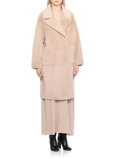 Betta Corradi Faux Fur Coat In Neutral