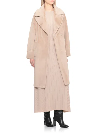 Betta Corradi Faux Fur Coat In Neutral