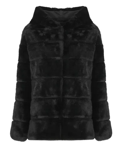 Betta Corradi Synthetic Fur Jacket In Black