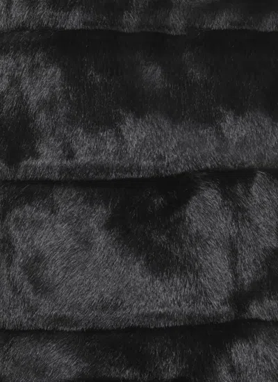 Betta Corradi High-neck Faux-fur Coat In Black