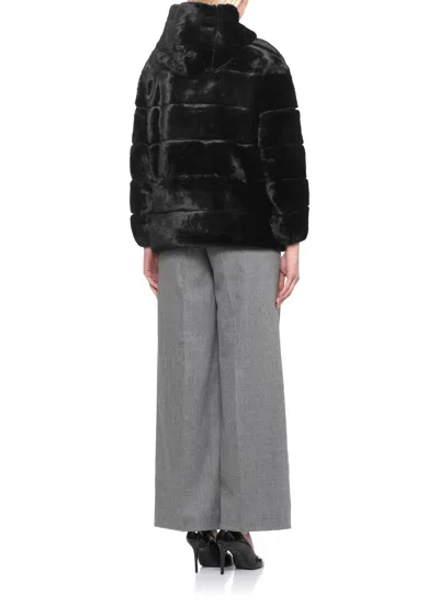 Betta Corradi Synthetic Fur Jacket In Black