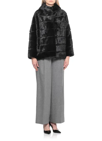 Betta Corradi Faux Fur Coat In Black