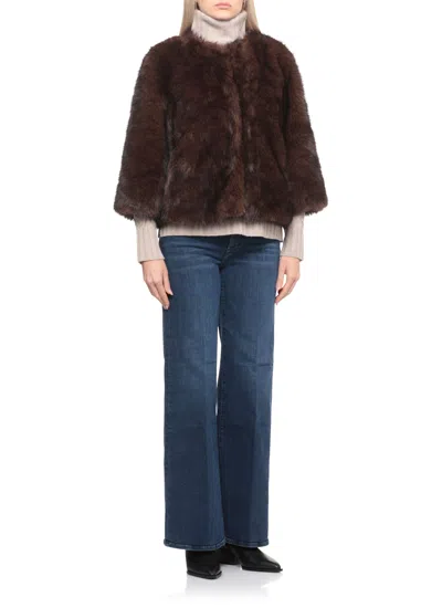 Betta Corradi Faux Fur Coat In Brown
