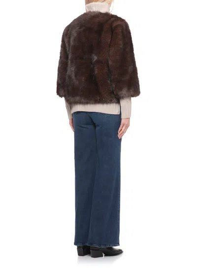 Betta Corradi Faux Fur Coat In Brown