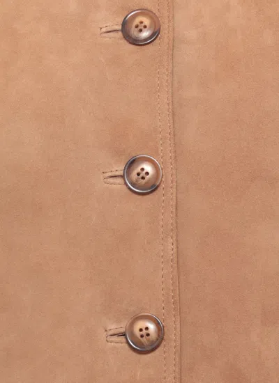 Bully Suede Leather Bomber Jacket In Brown