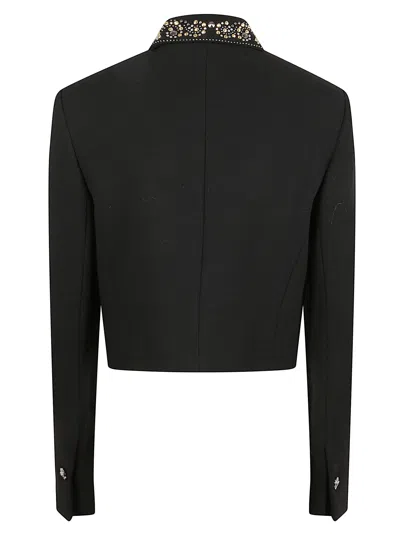 Versace Short Jacket With Stud Details In Black