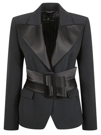 Ermanno Scervino Short Blazer With Lapel Collar In Black