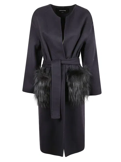 Fabiana Filippi Double Wool Coat In Black