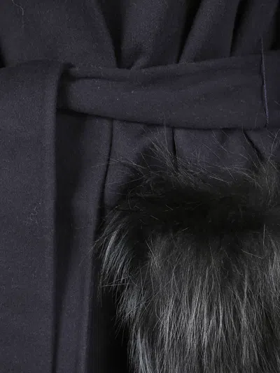 Fabiana Filippi Double Wool Coat In Black