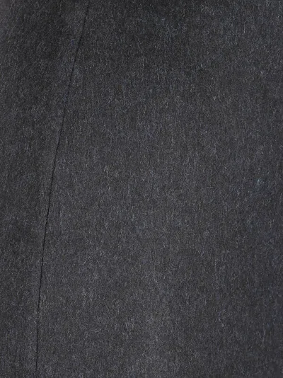 Brunello Cucinelli Midi Skirt In Virgin Wool With Back Slit In Black