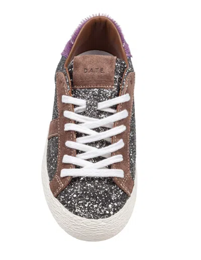Date D.a.t.e. Low-top Glitter Sneakers In Brown