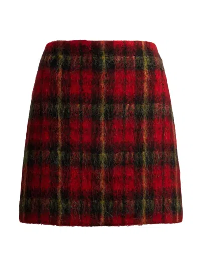 Ralph Lauren Short Tartan Skirt In Red