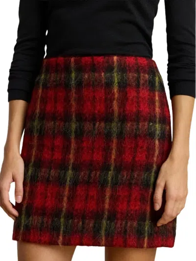 Ralph Lauren Short Tartan Skirt In Red
